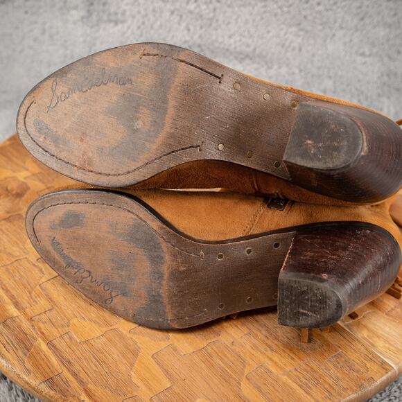 Sam Edelman Louie Ankle Bootie Suede Leather Boot Brown Women's Size 7.5 - Picture 7 of 9